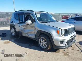 2020 Jeep Renegade Latitude with VIN ZACNJABB9LPL54070, listed as a IAAI auction lot 41134738 with 87,612 mi miles. Bid and sale history available at carsss.com. Image 1.