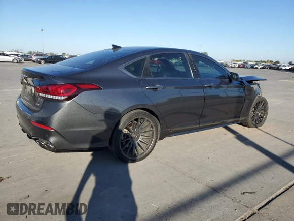 2018 Genesis G80 3.3T Sport with VIN KMHGN4JB5JU243638, listed as a Copart auction lot 75914214 with 67,778 mi miles and Salvage Title. Bid and sale history available at carsss.com. Image 3.