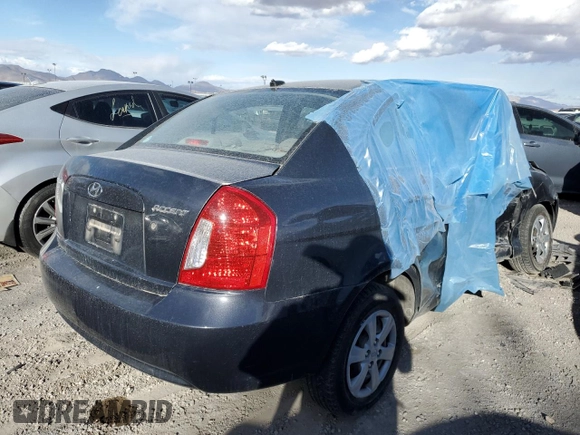 2008 Hyundai Accent GLS with VIN KMHCN46C38U229764, listed as a Copart auction lot 41918725 with 0 mi miles and Salvage Title. Bid and sale history available at carsss.com. Image 3.