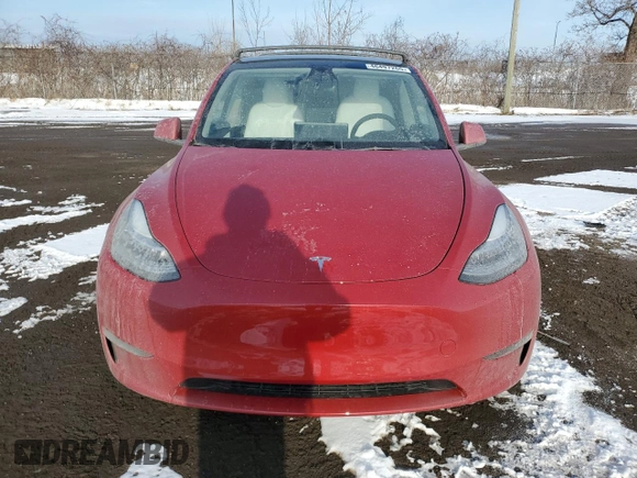 2022 Tesla Model Y Long Range with VIN 7SAYGDEE1NF458443, listed as a Copart auction lot 46497265 with 59,721 mi miles and Salvage Title. Bid and sale history available at carsss.com. Image 5.