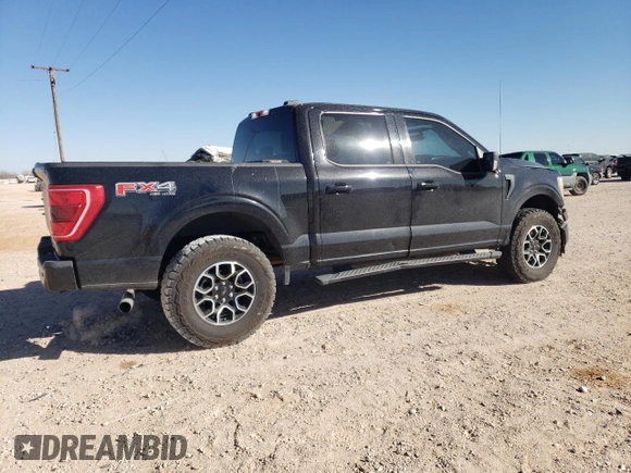 2021 Ford F-150 XL with VIN 1FTFW1E83MFA50598, listed as a Copart auction lot 47647185 with 58,086 mi miles and Salvage Title. Bid and sale history available at carsss.com. Image 3.