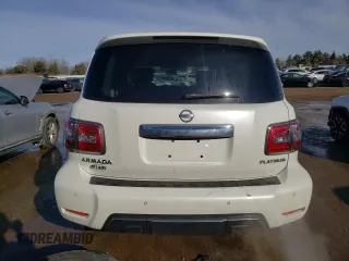 2019 Nissan Armada Platinum with VIN JN8AY2NE9K9758483, listed as a Copart auction lot 42636495 with 43,952 mi miles and Salvage Title. Bid and sale history available at carsss.com. Image 6.