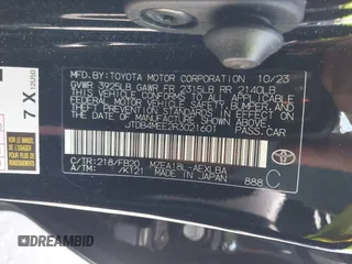 2024 Toyota Corolla LE with VIN JTDB4MEE2R3021601, listed as a IAAI auction lot 42102801 with 18,803 mi miles and . Bid and sale history available at DreamBid. Image 9.