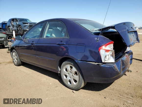 2006 Kia Spectra EX with VIN KNAFE121965253446, listed as a Copart auction lot 53084675 with 195,488 mi miles and Salvage Title. Bid and sale history available at DreamBid. Image 2.