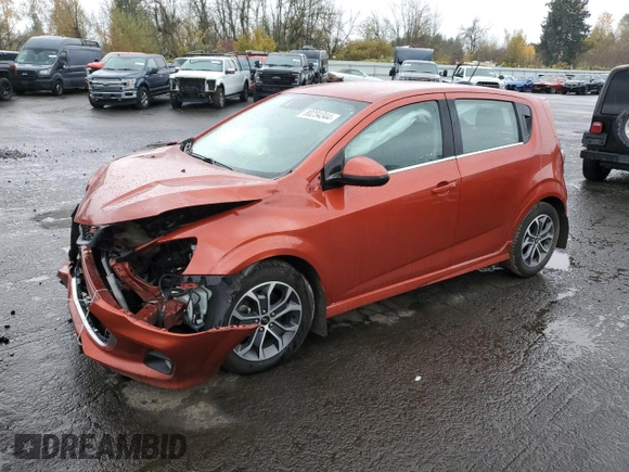 2020 Chevrolet Sonic LT with VIN 1G1JD6SB9L4118368, listed as a Copart auction lot 80234344 with 89,594 mi miles and Salvage title. Bid and sale history available at DreamBid. Image 1.