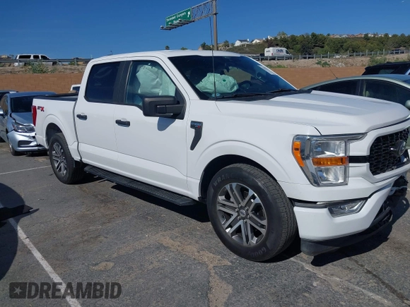 2021 Ford F-150 XL with VIN 1FTEW1CP2MKE42968, listed as a IAAI auction lot 42022454 with 32,908 mi miles. Bid and sale history available at carsss.com. Image 1.