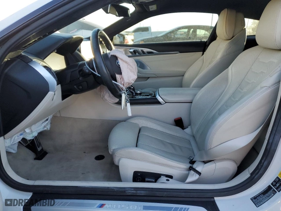 2019 BMW 8 Series M850i xDrive with VIN WBABC4C53KBU95426, listed as a Copart auction lot 89221245 with 0 mi miles and Salvage Title. Bid and sale history available at carsss.com. Image 7.