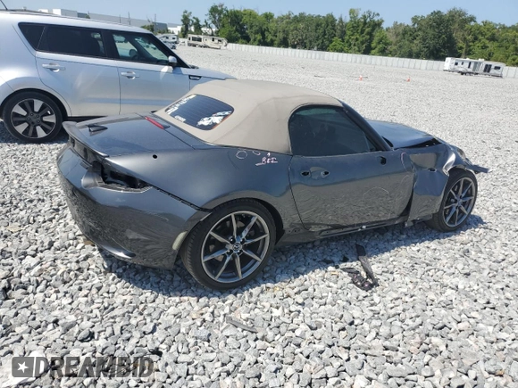 2020 Mazda MX-5 Miata Grand Touring z VIN JM1NDAD77L0414873, wystawiony jako Copart lot #54767785 z przebiegiem 47 579 mil mil oraz Szkoda całkowita • Salvage title. Historia ofert i sprzedaży dostępna na DreamBid. Obrazek 3.