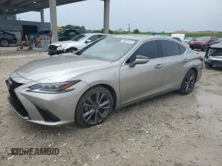 2021 Lexus ES 350 F Sport with VIN 58AGZ1B19MU102304, listed as a Copart auction lot 59609445 with 93,180 mi miles and Salvage title. Bid and sale history available at DreamBid. Image 1.