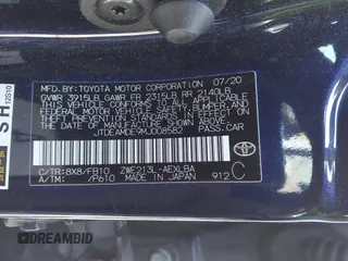 2021 Toyota Corolla Hybrid LE with VIN JTDEAMDE9MJ008582, listed as a IAAI auction lot 41998098 with 113,863 mi miles. Bid and sale history available at carsss.com. Image 9.