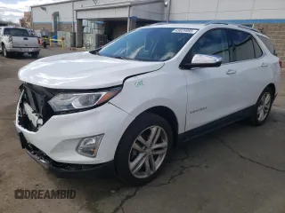 2018 Chevrolet Equinox Premier with VIN 3GNAXVEV8JL113417, listed as a Copart auction lot 49829995 with 91,537 mi miles and Salvage Title. Bid and sale history available at DreamBid. Image 1.