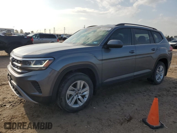 2021 Volkswagen Atlas S with VIN 1V2AP2CA7MC606267, listed as a Copart auction lot 56690154 with 53,381 mi miles and Salvage title. Bid and sale history available at DreamBid. Image 1.