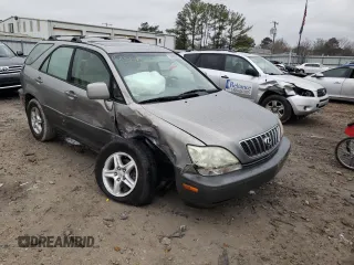 2001 Lexus RX 300 with VIN JTJGF10U010108610, listed as a Copart auction lot 34088262 with 0 mi miles and Salvage Title. Bid and sale history available at carsss.com. Image 1.