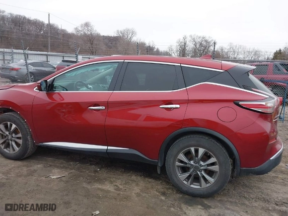 2016 Nissan Murano S with VIN 5N1AZ2MG0GN148039, listed as a IAAI auction lot 41483393 with 107,806 mi miles. Bid and sale history available at carsss.com. Image 14.
