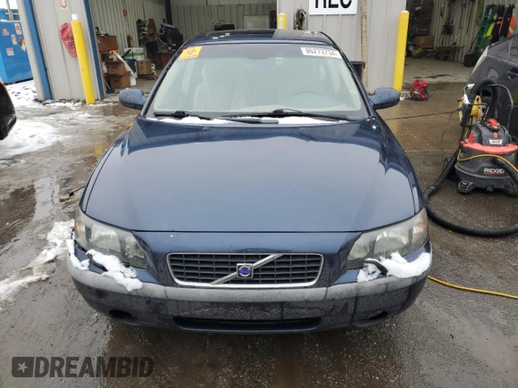 2003 Volvo S60 2.4L with VIN YV1RS61T932248036, listed as a Copart auction lot 86273734 with 0 mi miles and Salvage Title. Bid and sale history available at carsss.com. Image 5.