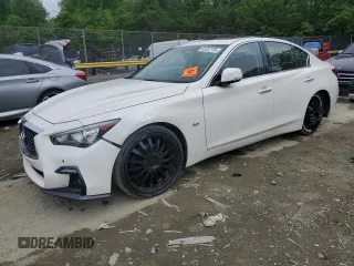 2019 Infiniti Q50 Signature Edition with VIN JN1EV7AR2KM591363, listed as a Copart auction lot 56352705 with 88,217 mi miles and Salvage title. Bid and sale history available at DreamBid. Image 1.