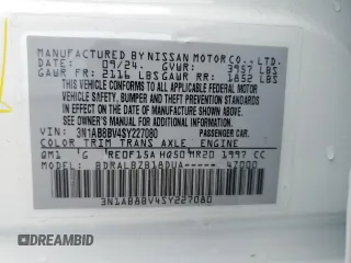 2025 Nissan Sentra S z VIN 3N1AB8BV4SY227080, wystawiony jako Copart lot #57001445 z przebiegiem 10 804 mil mil oraz Czysty tytuł • Clean title. Historia ofert i sprzedaży dostępna na DreamBid. Obrazek 12.