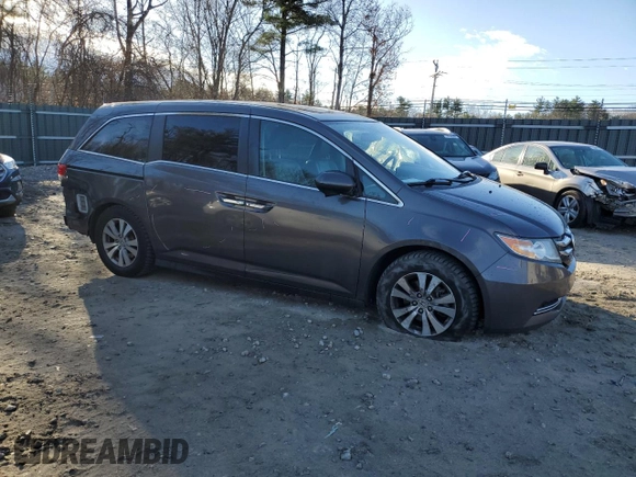 2014 Honda Odyssey EX-L with VIN 5FNRL5H66EB059115, listed as a Copart auction lot 81055334 with 173,410 mi miles and Salvage Title. Bid and sale history available at DreamBid. Image 4.