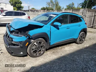 2022 Hyundai Kona Limited with VIN KM8K53A35NU911229, listed as a Copart auction lot 42786925 with 10,110 mi miles and Salvage Title. Bid and sale history available at carsss.com. Image 1.
