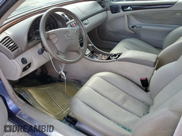 2003 Mercedes-Benz CLK 320 with VIN WDBLK65G03T134220, listed as a Copart auction lot 75479644 with Not Provided miles and Salvage Title. Bid and sale history available at DreamBid. Image 7.