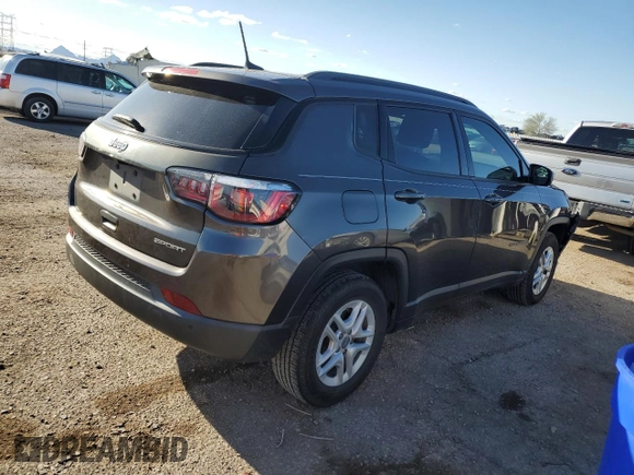 2018 Jeep Compass Sport with VIN 3C4NJCAB7JT250795, listed as a Copart auction lot 48939925 with 144,823 mi miles and Salvage Title. Bid and sale history available at carsss.com. Image 3.
