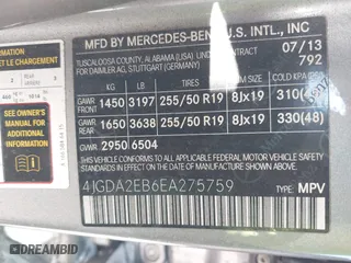 2014 Mercedes-Benz M-Class ML 350 BlueTEC with VIN 4JGDA2EB6EA275759, listed as a IAAI auction lot 40403071 with 75,095 mi miles. Bid and sale history available at carsss.com. Image 9.