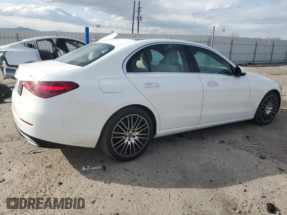 2023 Mercedes-Benz C 300 with VIN W1KAF4HB6PR142266, listed as a Copart auction lot 52414115 with 14,569 mi miles and Salvage Title. Bid and sale history available at DreamBid. Image 3.