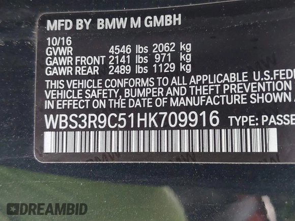 2017 BMW M4 with VIN WBS3R9C51HK709916, listed as a IAAI auction lot 41223578 with 24,225 mi miles. Bid and sale history available at carsss.com. Image 9.