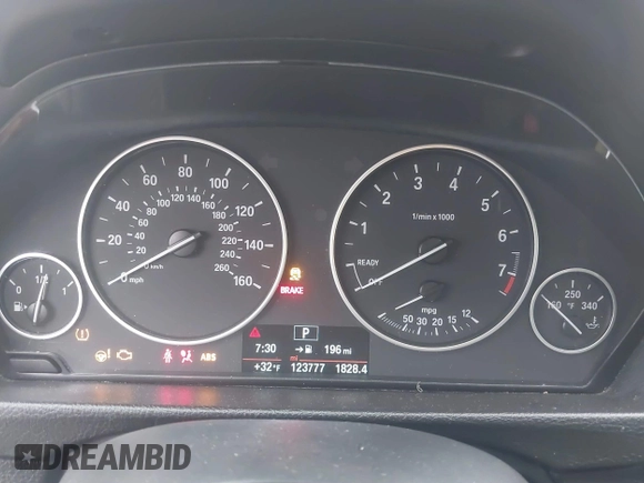 2014 BMW 3 Series 328i xDrive with VIN WBA3B5G57ENS11113, listed as a IAAI auction lot 41865460 with 123,777 mi miles. Bid and sale history available at carsss.com. Image 7.