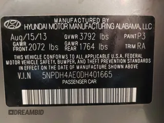 2013 Hyundai Elantra Limited с VIN 5NPDH4AE0DH401665, выставлен на аукционе IAAI как лот 41752543 с пробегом 137 661 миль миль и . История ставок и продаж доступна на DreamBid. Изображение 9.