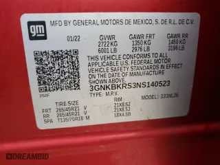 2022 Chevrolet Blazer RS with VIN 3GNKBKRS3NS140523, listed as a Copart auction lot 47734585 with 40,929 mi miles and Non Repairable. Bid and sale history available at carsss.com. Image 15.