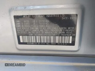 2013 Subaru Legacy Premium with VIN 4S3BMBC64D3037081, listed as a IAAI auction lot 42217703 with 267,753 mi miles and . Bid and sale history available at DreamBid. Image 9.