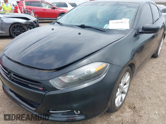 2013 Dodge Dart SXT with VIN 1C3CDFBH7DD149208, listed as a IAAI auction lot 42103852 with 1 mi miles. Bid and sale history available at carsss.com. Image 2.