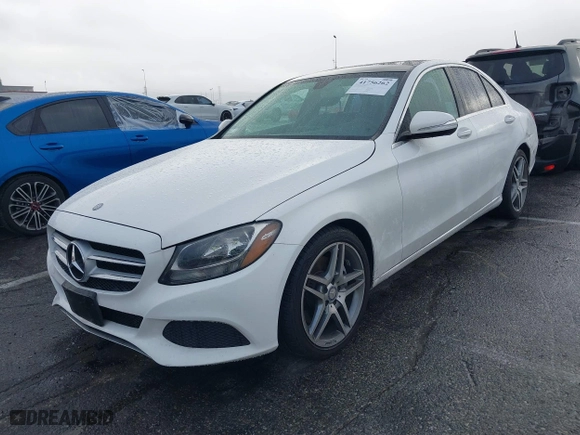 2015 Mercedes-Benz C-Class C 300 with VIN 55SWF4JB2FU055641, listed as a IAAI auction lot 41756262 with 86,670 mi miles. Bid and sale history available at carsss.com. Image 2.