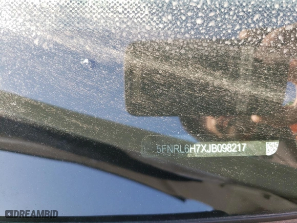 2018 Honda Odyssey EX-L with VIN 5FNRL6H7XJB098217, listed as a Copart auction lot 49142745 with 110,009 mi miles and Salvage Title. Bid and sale history available at carsss.com. Image 13.