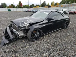 2017 Mercedes-Benz C 43 AMG with VIN WDDWJ6EB1HF593550, listed as a Copart auction lot 74657224 with 77,780 mi miles and Salvage Title. Bid and sale history available at carsss.com. Image 1.