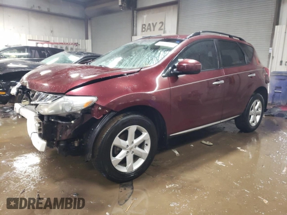 2009 Nissan Murano S with VIN JN8AZ18W29W149162, listed as a Copart auction lot 44407305 with 127,578 mi miles and Salvage Title. Bid and sale history available at carsss.com. Image 1.