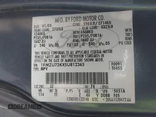 2005 Ford Explorer XLT с VIN 1FMZU73KX5UB12365, выставлен на аукционе IAAI как лот 42156806 с пробегом 151 706 миль миль и . История ставок и продаж доступна на DreamBid. Изображение 9.