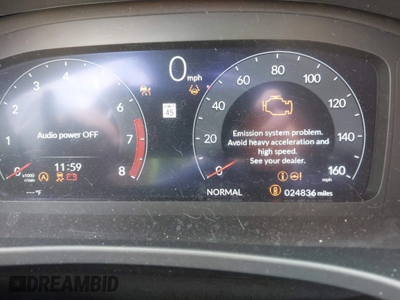 2024 Acura Integra w/A-Spec Package with VIN 19UDE4H31RA020064, listed as a IAAI auction lot 42409111 with 24,836 mi miles and . Bid and sale history available at DreamBid. Image 7.