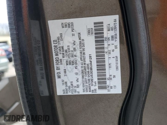 2008 Ford Explorer Sport Trac Limited с VIN 1FMEU53E88UA41281, выставлен на аукционе Copart как лот 53338215 с пробегом 154 660 миль миль и Списание • Salvage title. История ставок и продаж доступна на DreamBid. Изображение 12.