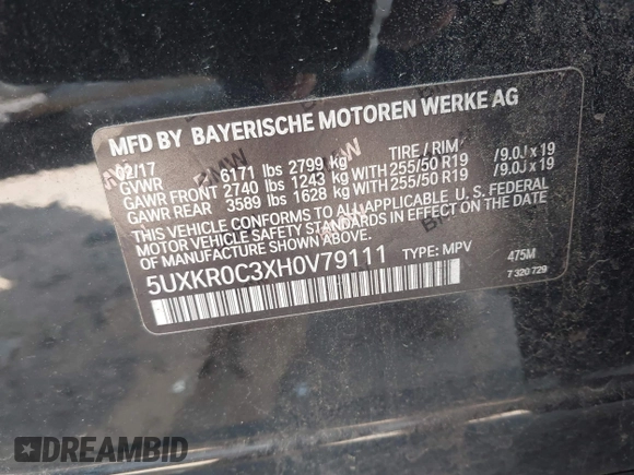 2017 BMW X5 xDrive35i z VIN 5UXKR0C3XH0V79111, wystawiony jako IAAI lot #42000568 z przebiegiem 114 733 mil mil oraz . Historia ofert i sprzedaży dostępna na DreamBid. Obrazek 9.