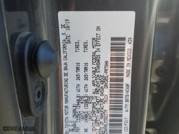 2020 Toyota Tacoma 4WD SR5 with VIN 3TMCZ5AN9LM302379, listed as a Copart auction lot 46530975 with 30,558 mi miles and Salvage Title. Bid and sale history available at carsss.com. Image 12.