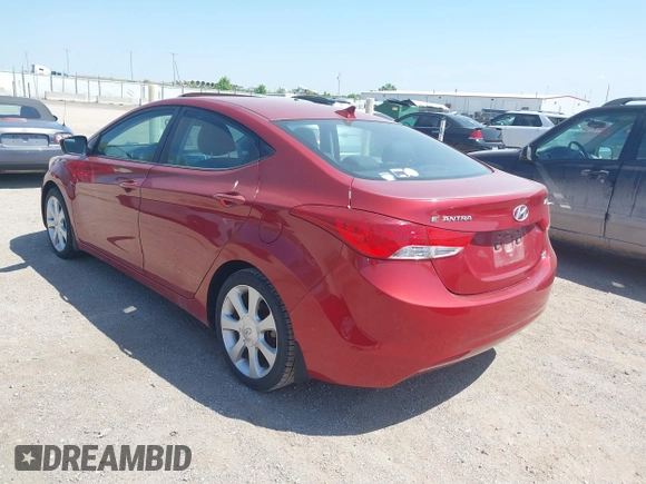 2012 Hyundai Elantra Limited with VIN KMHDH4AE8CU449009, listed as a IAAI auction lot 42228159 with 104,018 mi miles and . Bid and sale history available at DreamBid. Image 3.