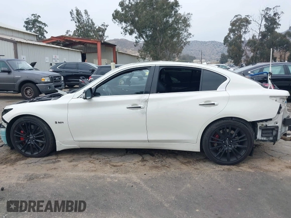 2019 Infiniti Q50 RED SPORT 400 with VIN JN1FV7AP3KM760521, listed as a IAAI auction lot 41469103 with 85,768 mi miles. Bid and sale history available at carsss.com. Image 13.