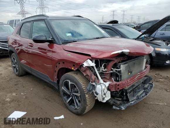 2022 Chevrolet TrailBlazer RS with VIN KL79MUSL7NB106352, listed as a Copart auction lot 50310445 with 54,566 mi miles and Salvage Title. Bid and sale history available at DreamBid. Image 4.