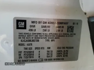 2020 Buick Encore Preferred with VIN KL4CJASB8LB027206, listed as a Copart auction lot 80263614 with 121,317 mi miles and Non Repairable. Bid and sale history available at DreamBid. Image 13.