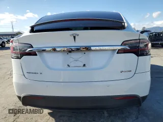 2016 Tesla Model X P90D with VIN 5YJXCBE48GF000255, listed as a Copart auction lot 49186565 with 0 mi miles and Salvage Title. Bid and sale history available at carsss.com. Image 6.