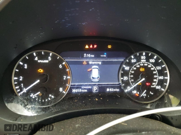 2019 Infiniti QX50 LUXE with VIN 3PCAJ5M18KF139072, listed as a Copart auction lot 46992375 with 39,313 mi miles and Salvage Title. Bid and sale history available at carsss.com. Image 9.