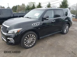 2017 Infiniti QX80 Signature Edition with VIN JN8AZ2NEXH9155628, listed as a IAAI auction lot 41941376 with 90,134 mi miles. Bid and sale history available at carsss.com. Image 2.