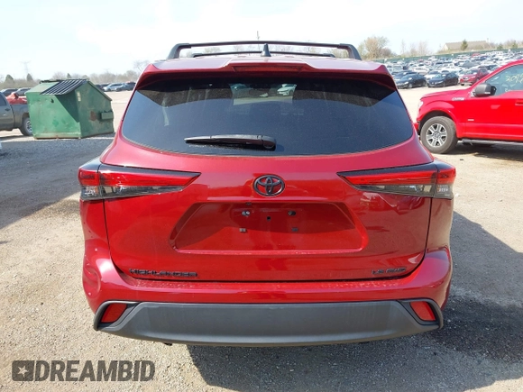 2022 Toyota Highlander LE with VIN 5TDBZRBH7NS569311, listed as a IAAI auction lot 42117066 with 18,579 mi miles and . Bid and sale history available at DreamBid. Image 16.